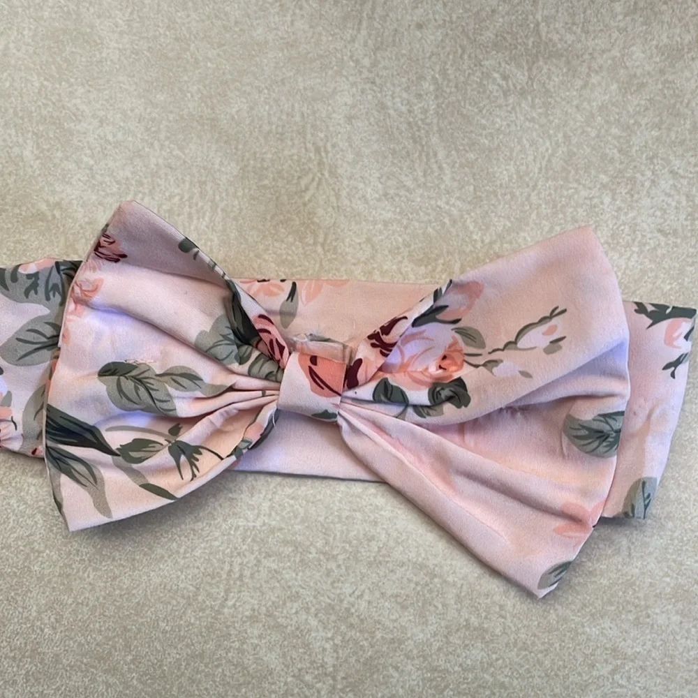 Light Pink Floral Bow Infant Toddler Girls Headband NWOT
